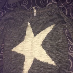 Gray star sweater